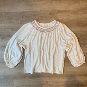 Madewell embroidered peasant top